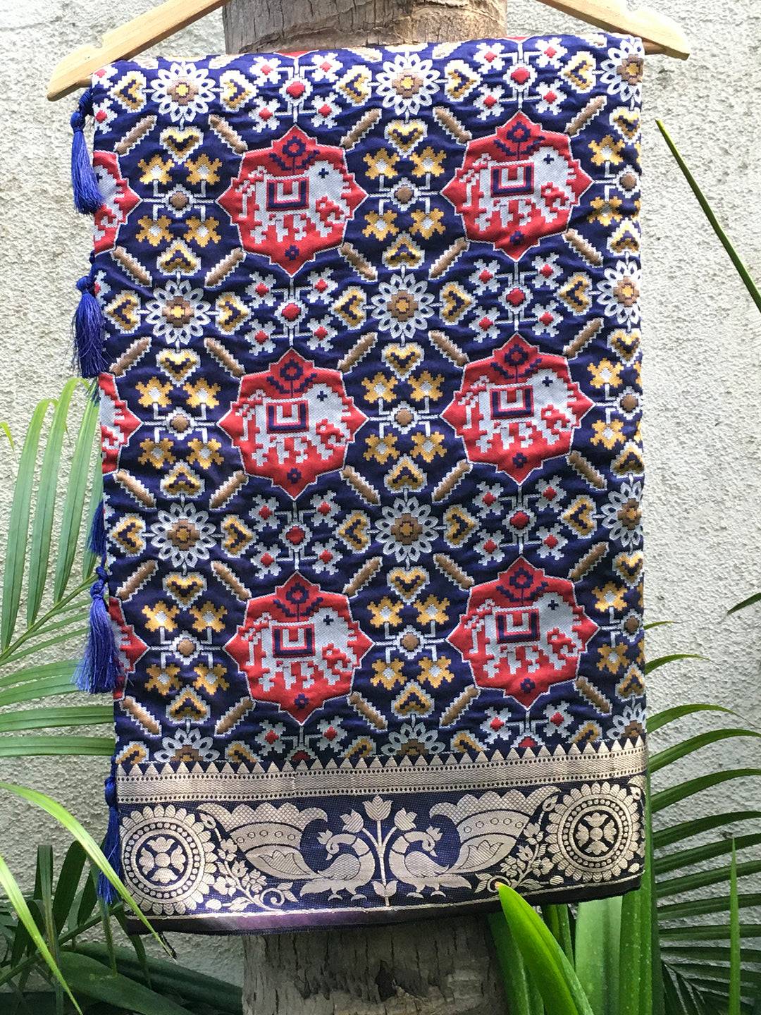 Navy Soft Silk Patola Weaving Saree
