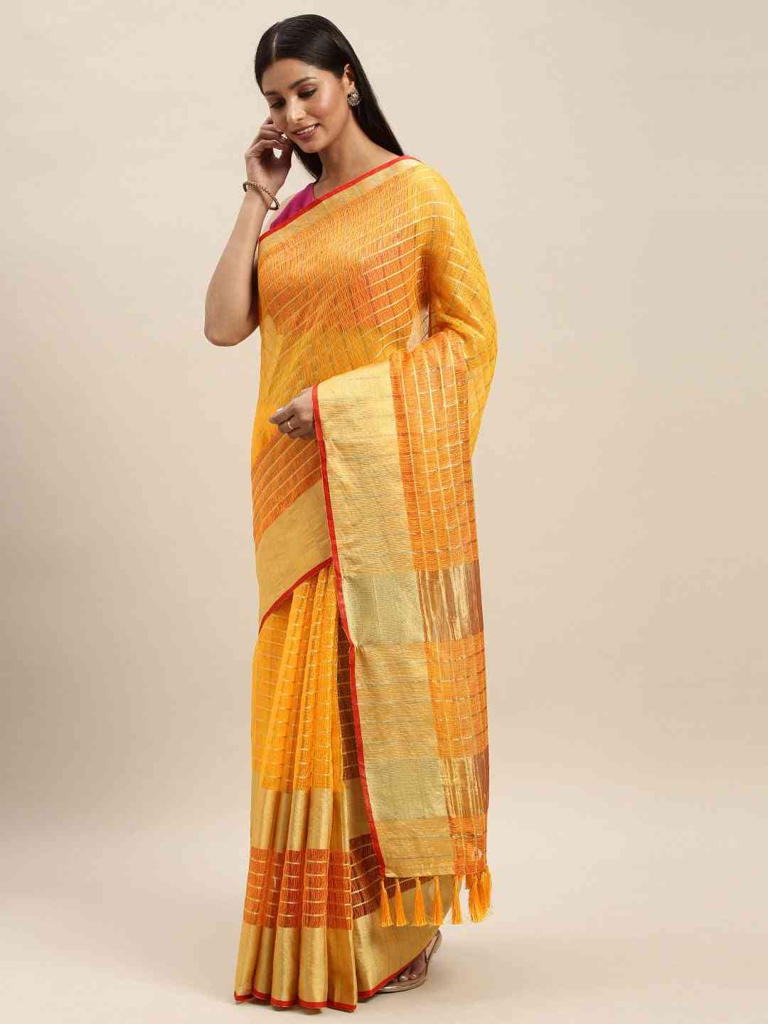 Exclusive Kota Doria Zari Butti Festive Wear Saree