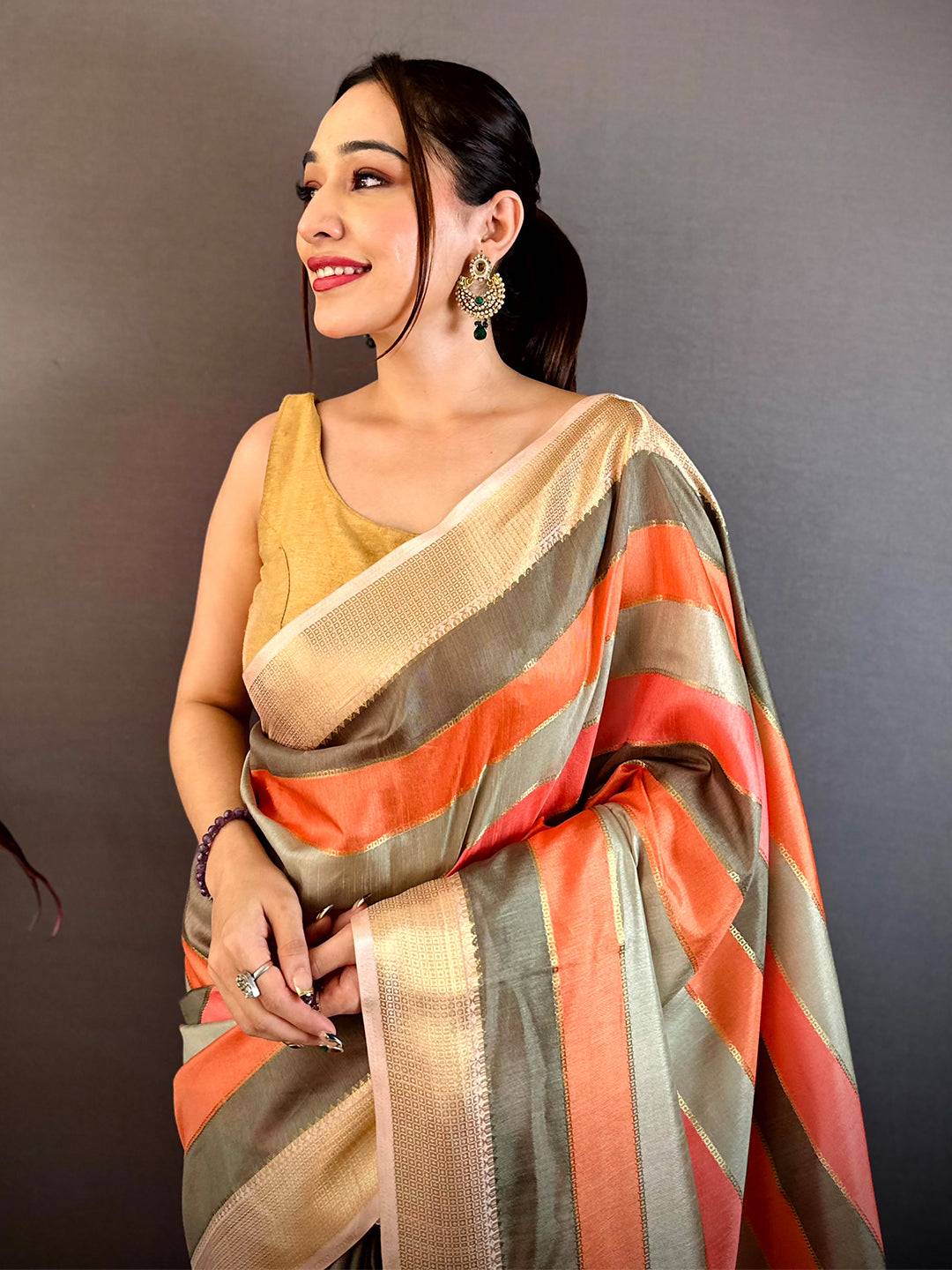 Elegant Tussar Rainbow Digital Print Saree