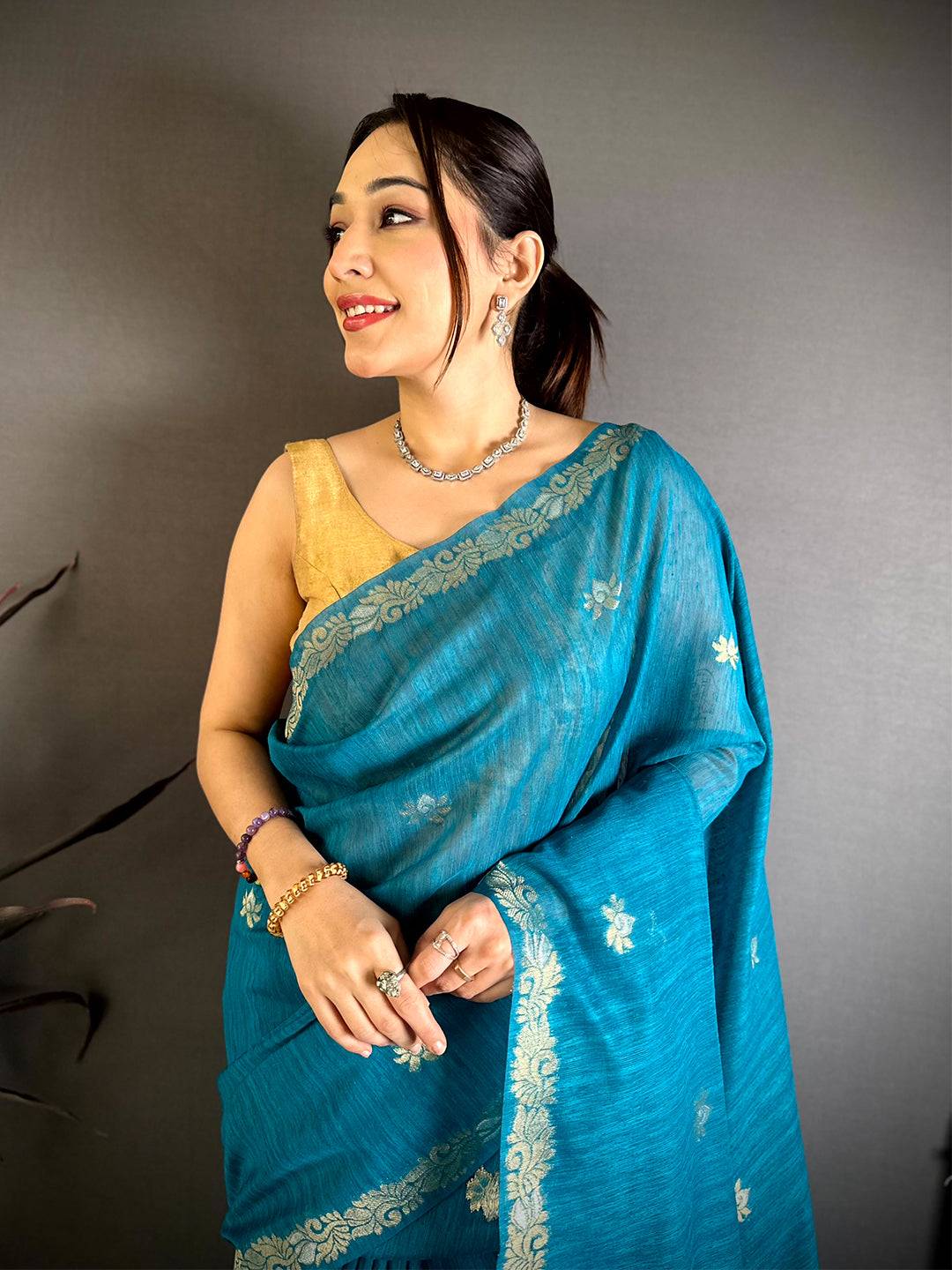 Rama Sona Chandi Muga Cotton Saree