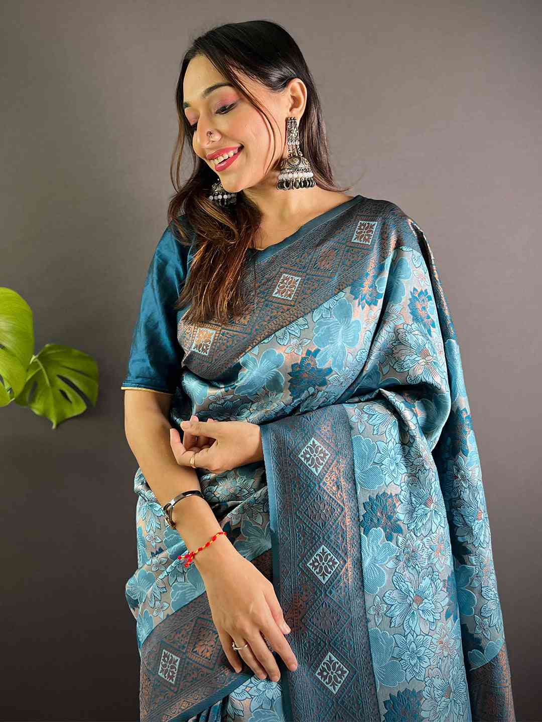 Sky Blue Soft Silk Butta Weaving Saree