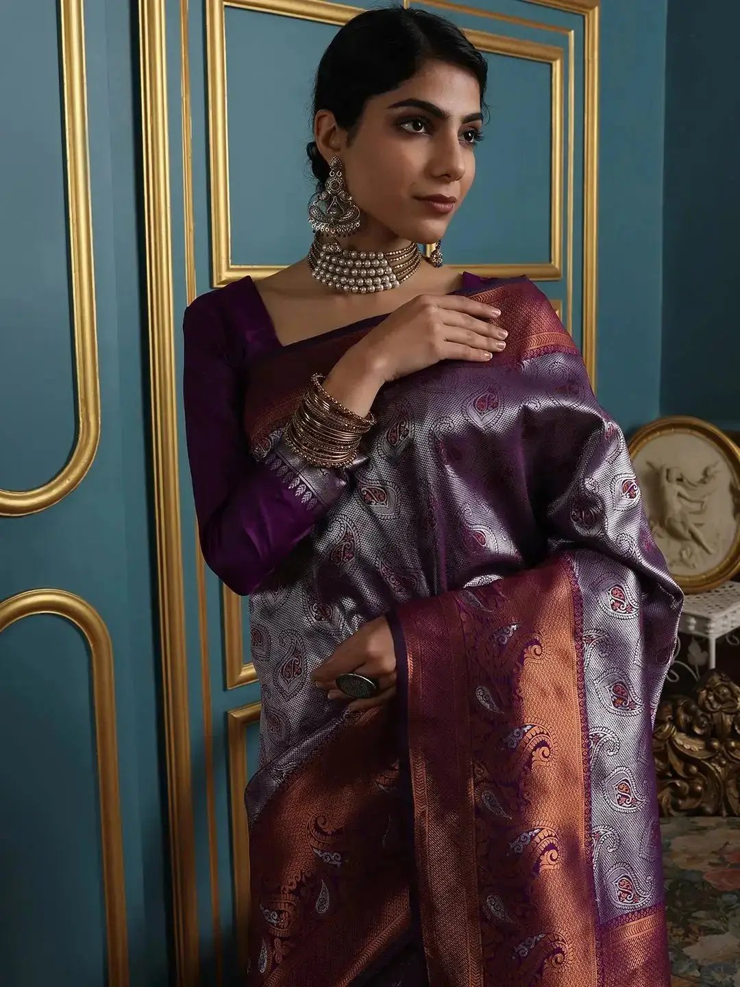 Kanjivaram Silk Saree With Zari Work