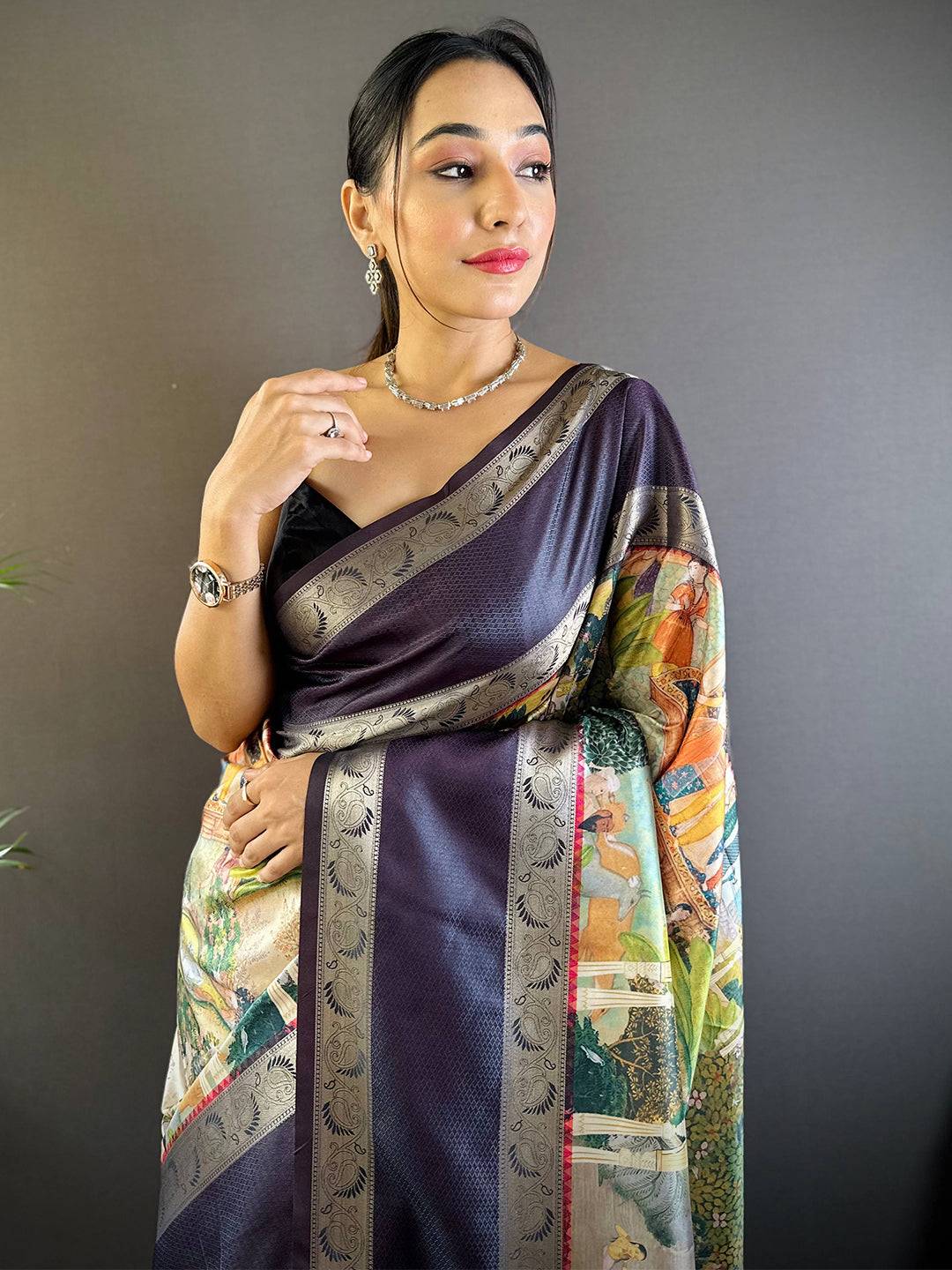 Mughal Majesty Soft Silk Saree