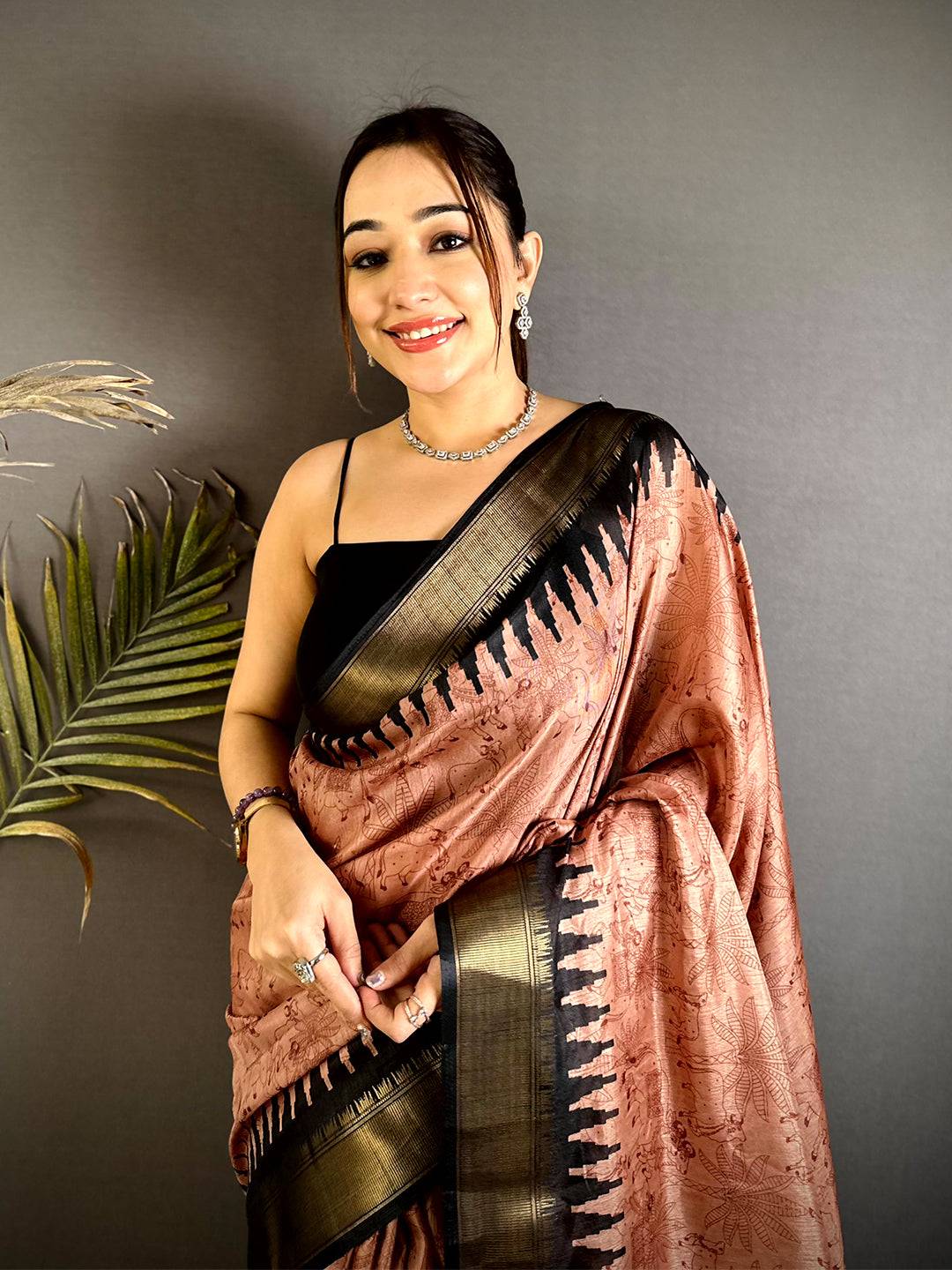 Radiance Kalamkari Dola Silk Saree