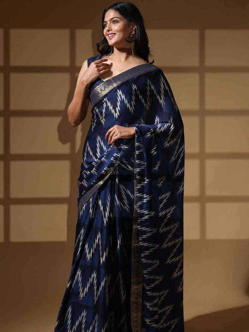 Soft Georgette Multi Colored Saree