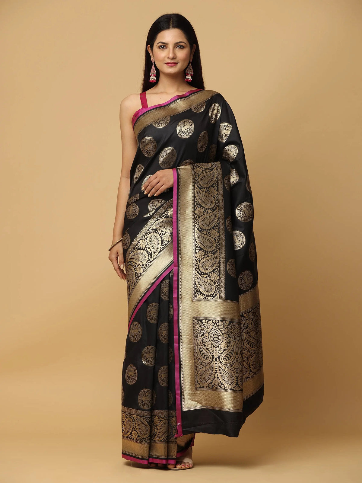 Pure Banarasi Katan Silk Kanchi Zari Weaving Saree