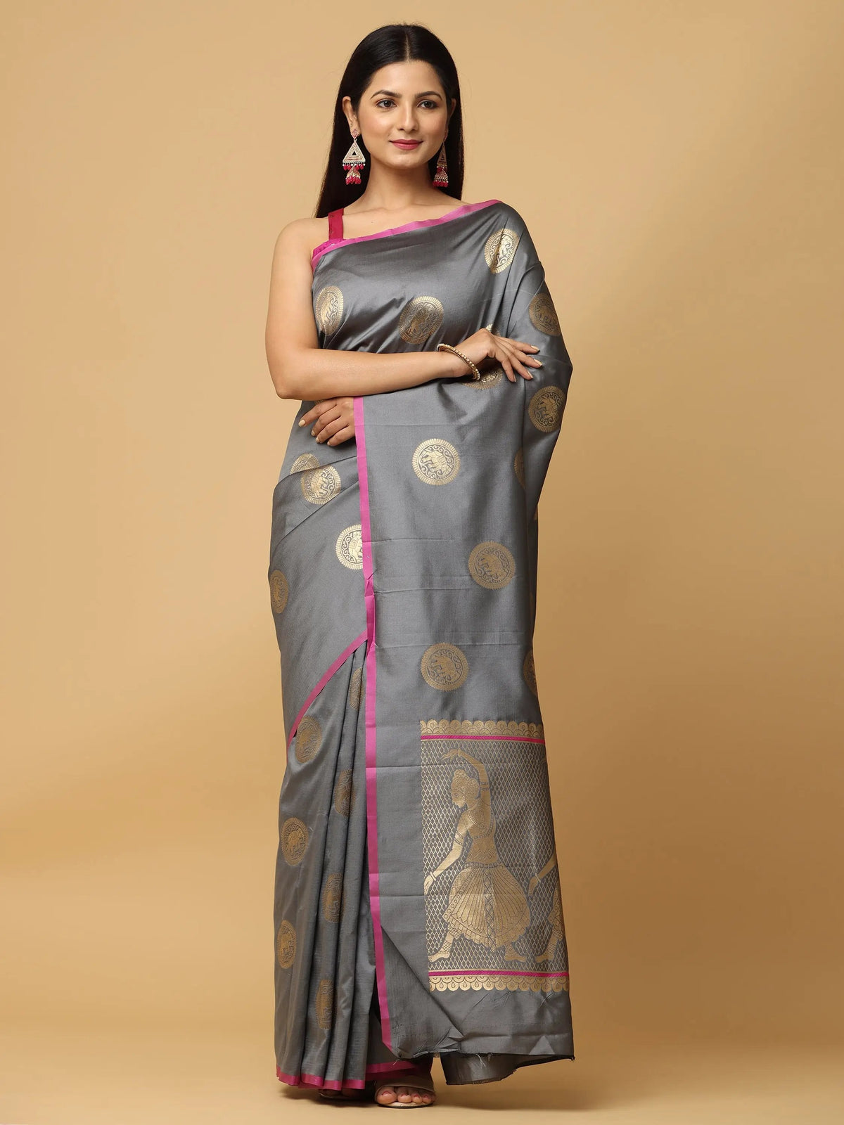 Pure Banarasi Katan Silk Kanchi Zari Weaving Saree