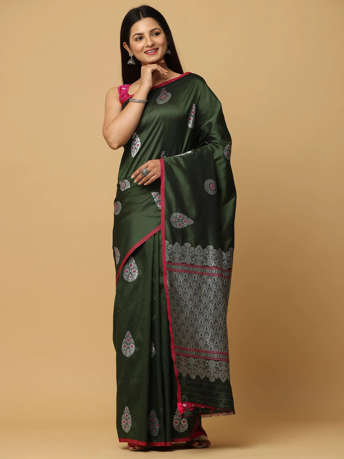 Pure Banarasi Katan Silk Kanchi Zari Weaving Saree