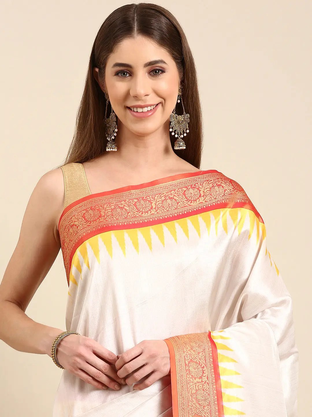 Ikkat Digital Print Soft Silk Saree