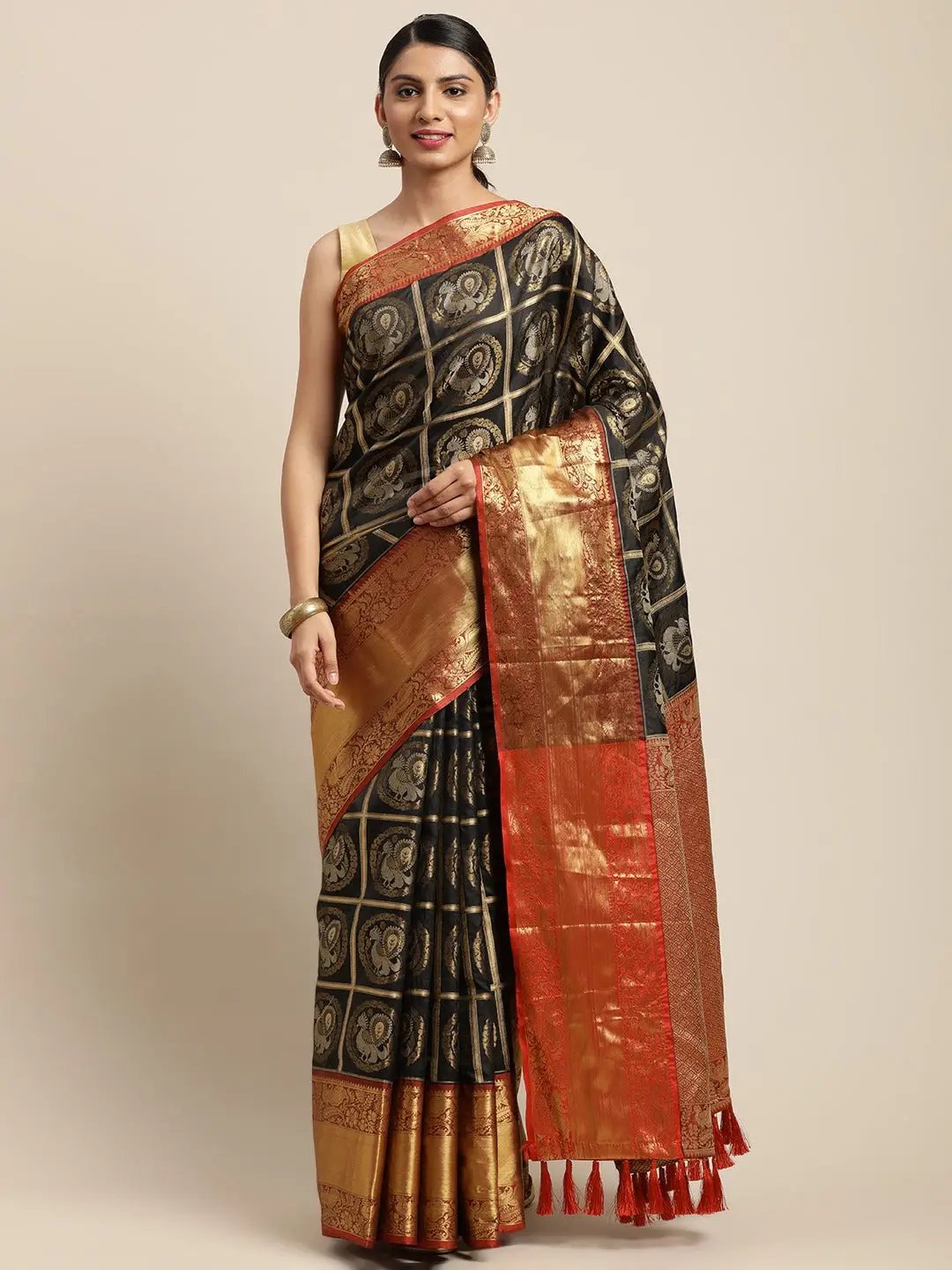 Exclusive Banarasi Pattu Zari Motifs Festive Wear Saree