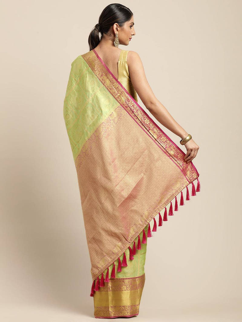 Exclusive Banarasi Pattu Zari Motifs Festive Wear Saree