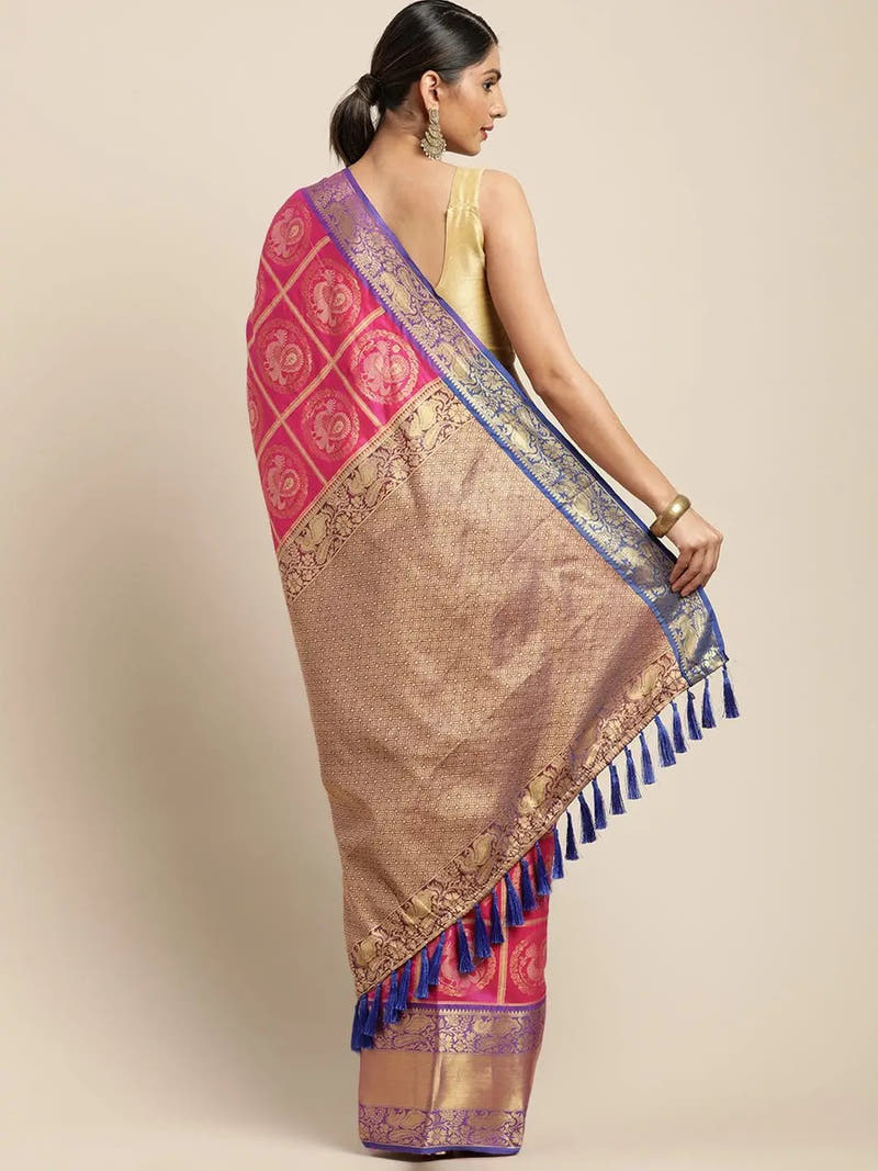 Exclusive Banarasi Pattu Zari Motifs Festive Wear Saree