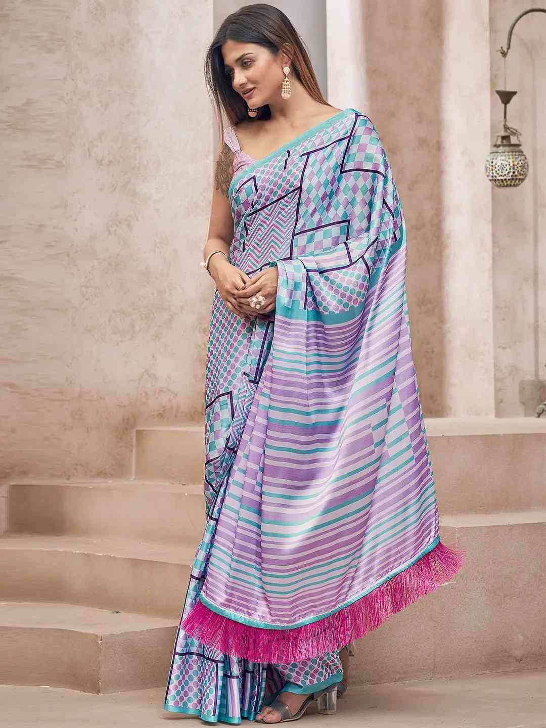 Soft Satin Georgette Saree With Trendy Digital Print