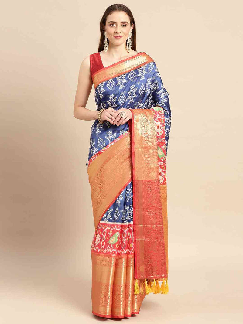 Kalamkari Pattu Banarasi Silk Saree