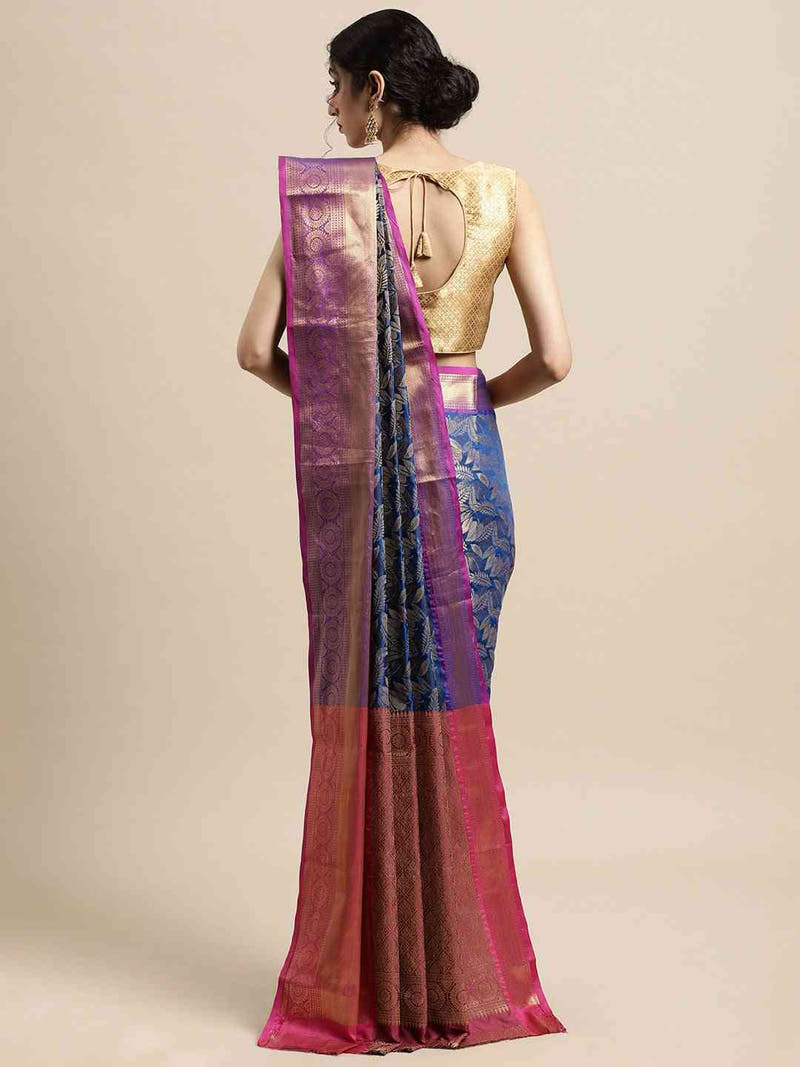 Stylish Kanjivaram Silk Saree Woven Design With Zari Work