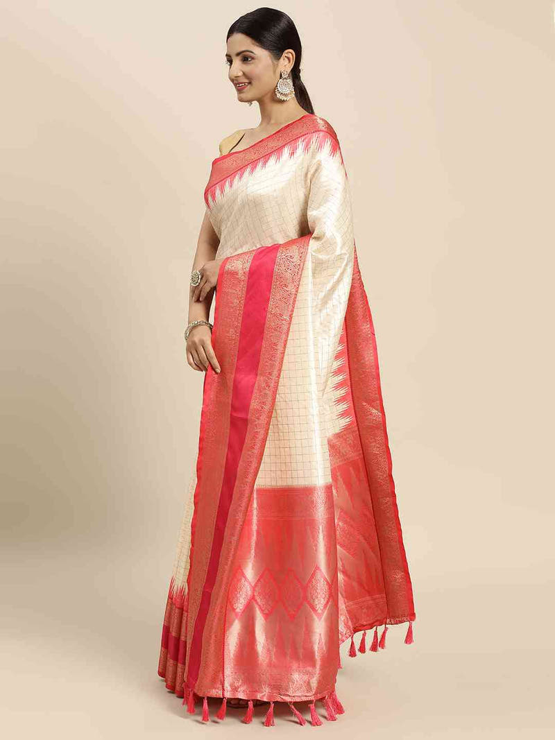 Banarasi Silk Gadwal Pattu Saree With Zari weaving