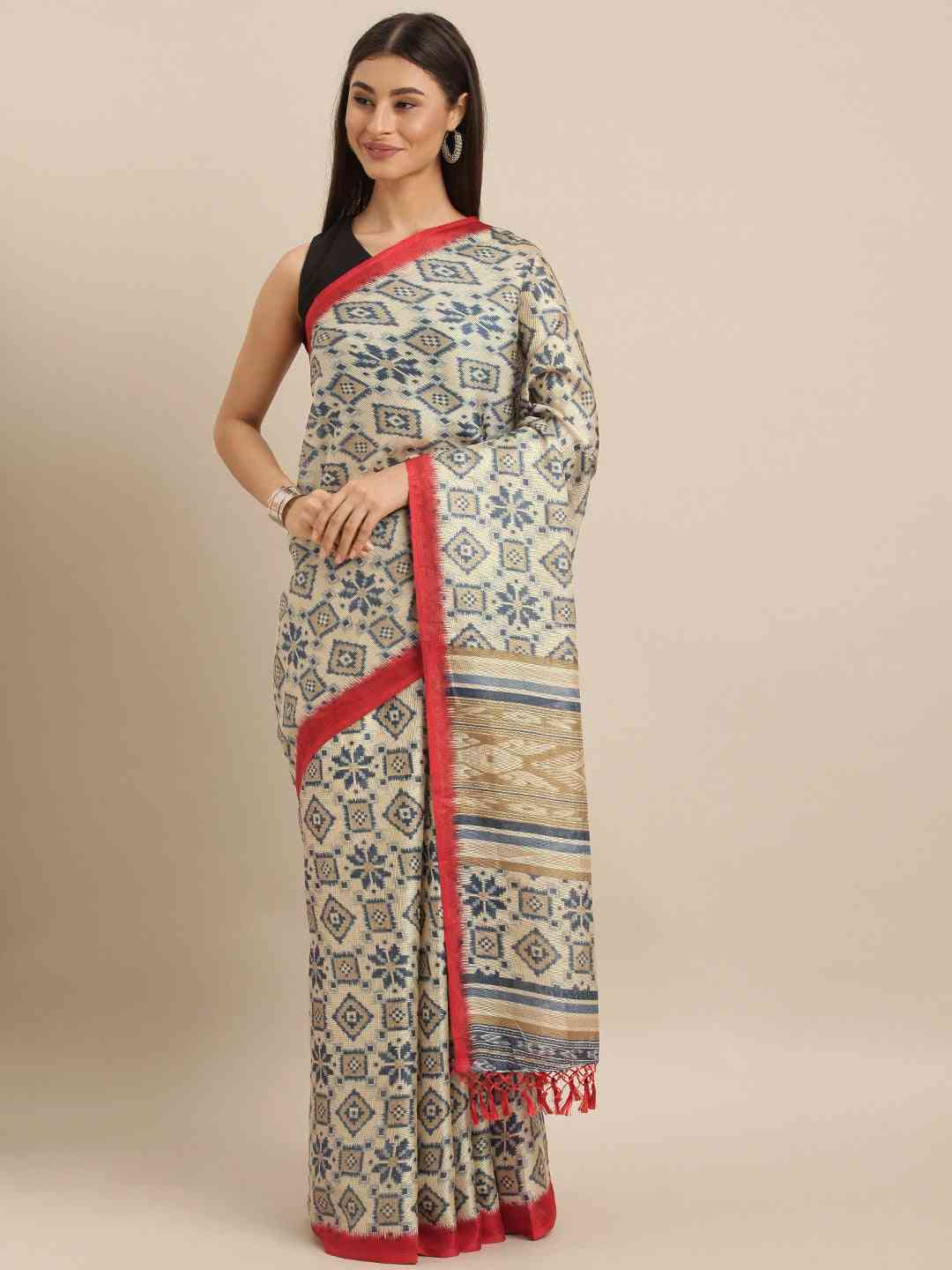 Patola Silk Saree With Ethnic Motifs
