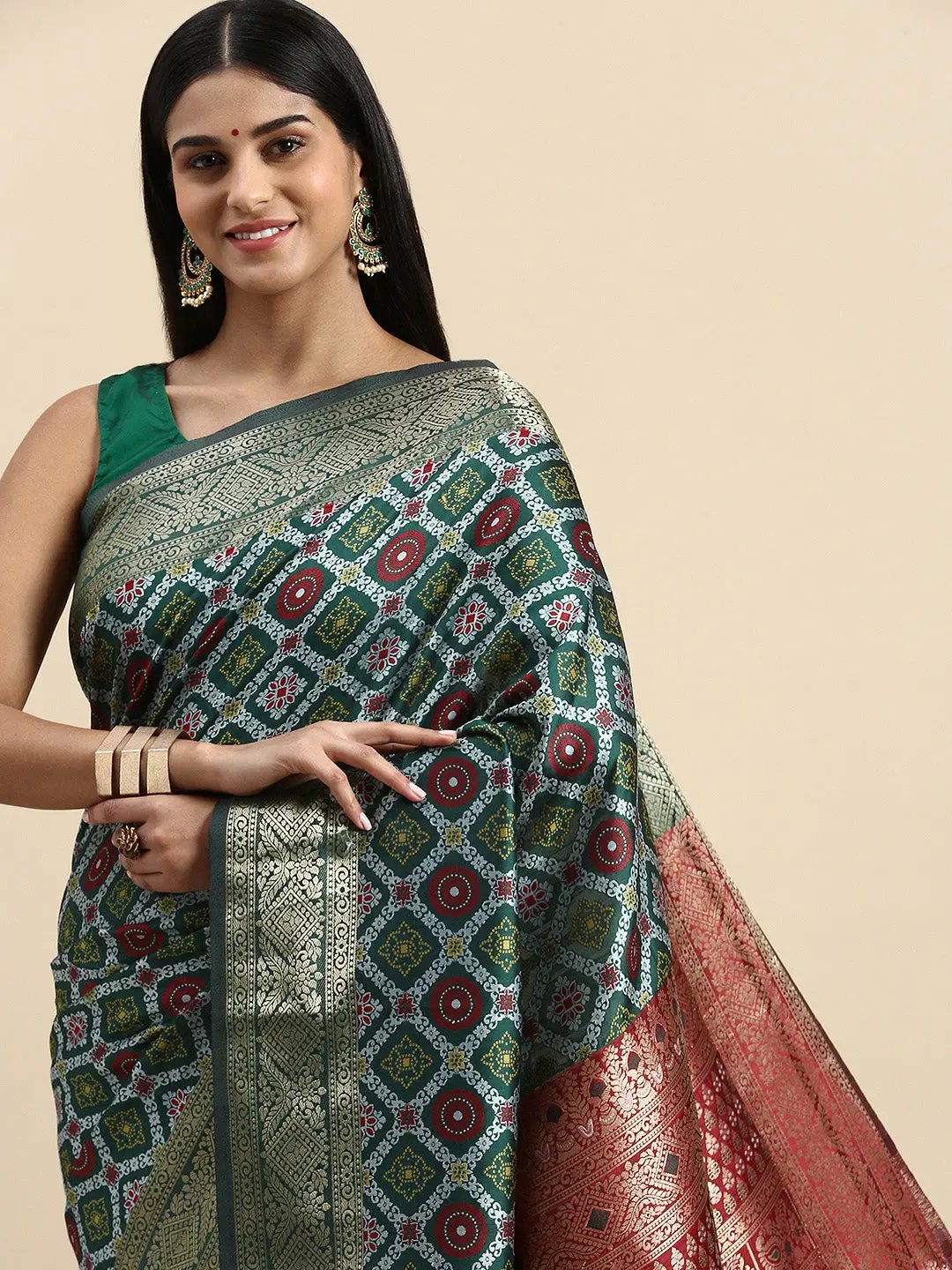 Patola Soft Silk Banarasi Saree With Zari border