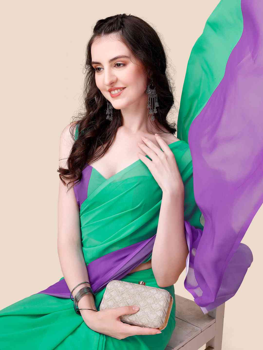 Soft Georgette Bollywood Ombre design Saree