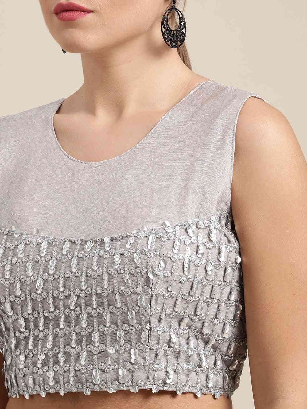 Stylish Viscose Rayon Grey Colour Solid Saree With Ruffel Border
