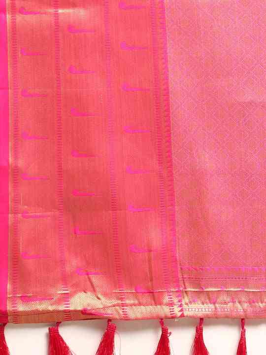 Fine Kora Silk Peacock Print Saree