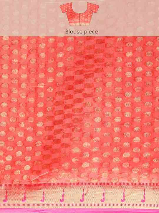 Fine Kora Silk Peacock Print Saree