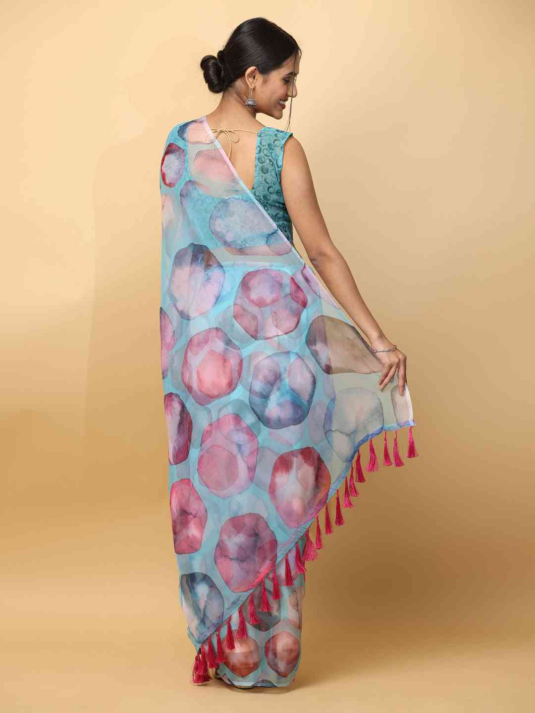 Soft Orgenza Digital Print Party Wear Saree 