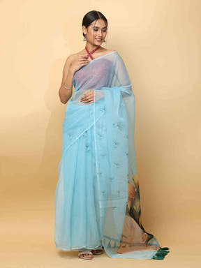 Soft Orgenza Digital Print Party Wear Saree