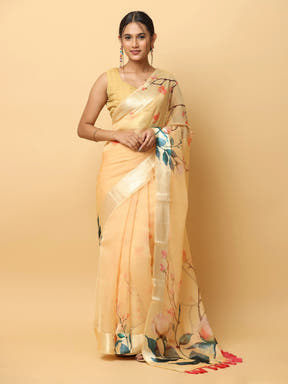 Soft Orgenza Digital Print Party Wear Saree
