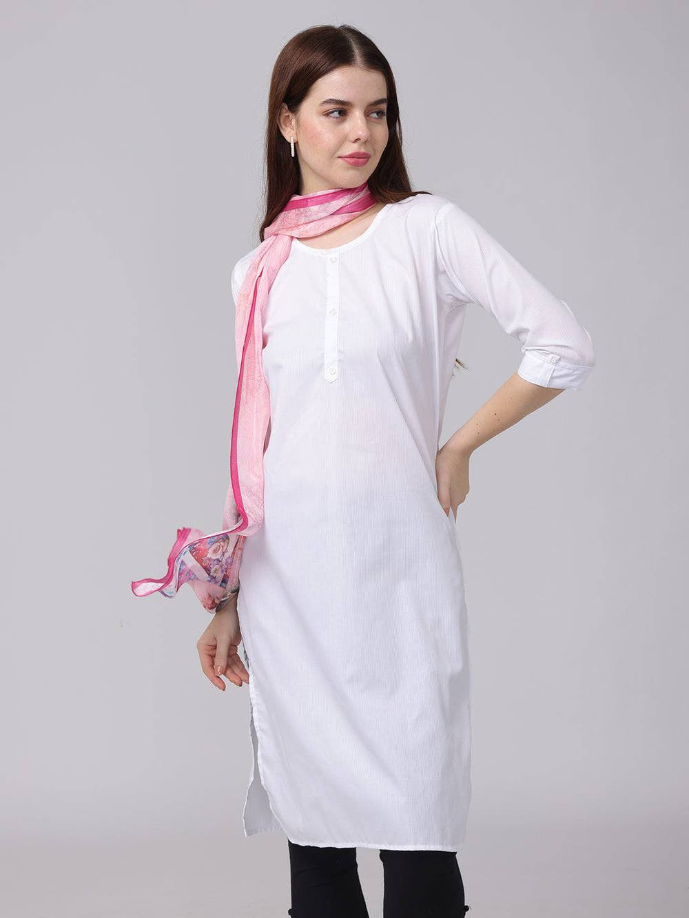 Pink Cursive Script Patterned Scarf