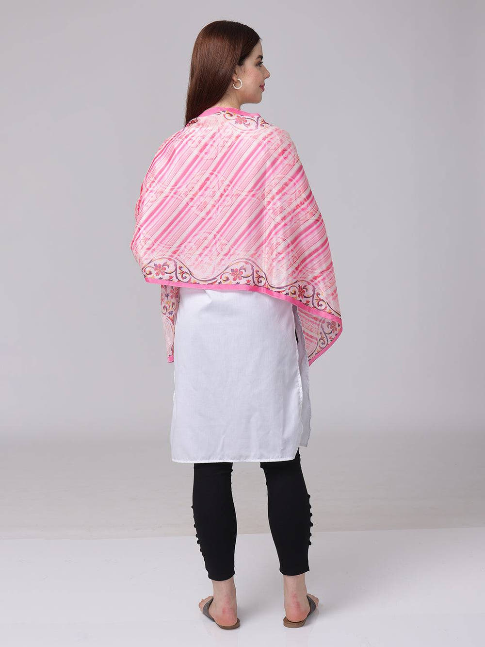 Radiant Blossom Stripe Scarf