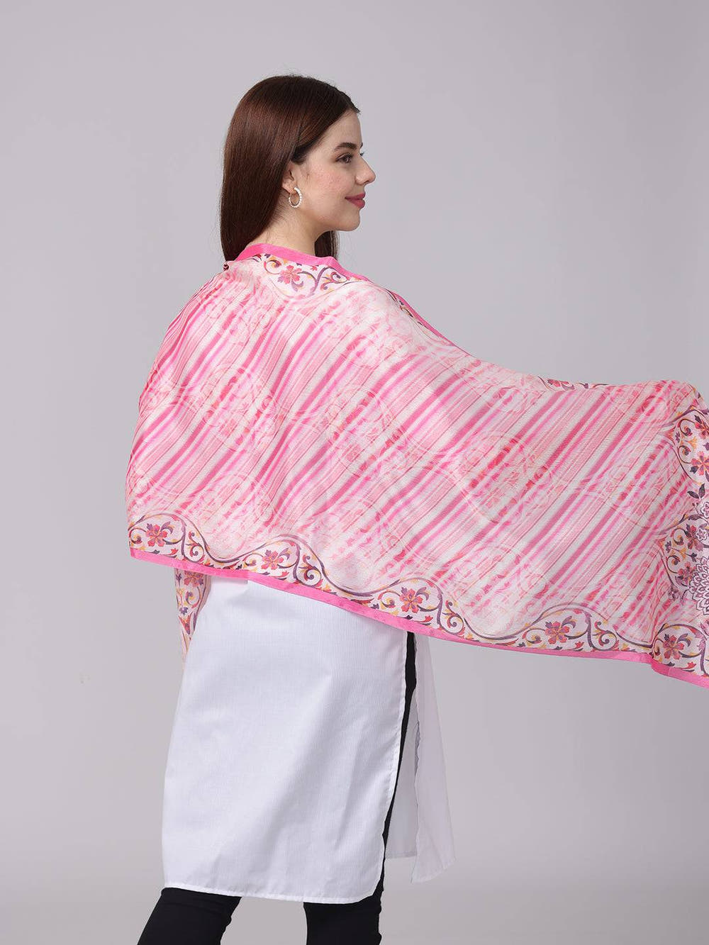 Radiant Blossom Stripe Scarf