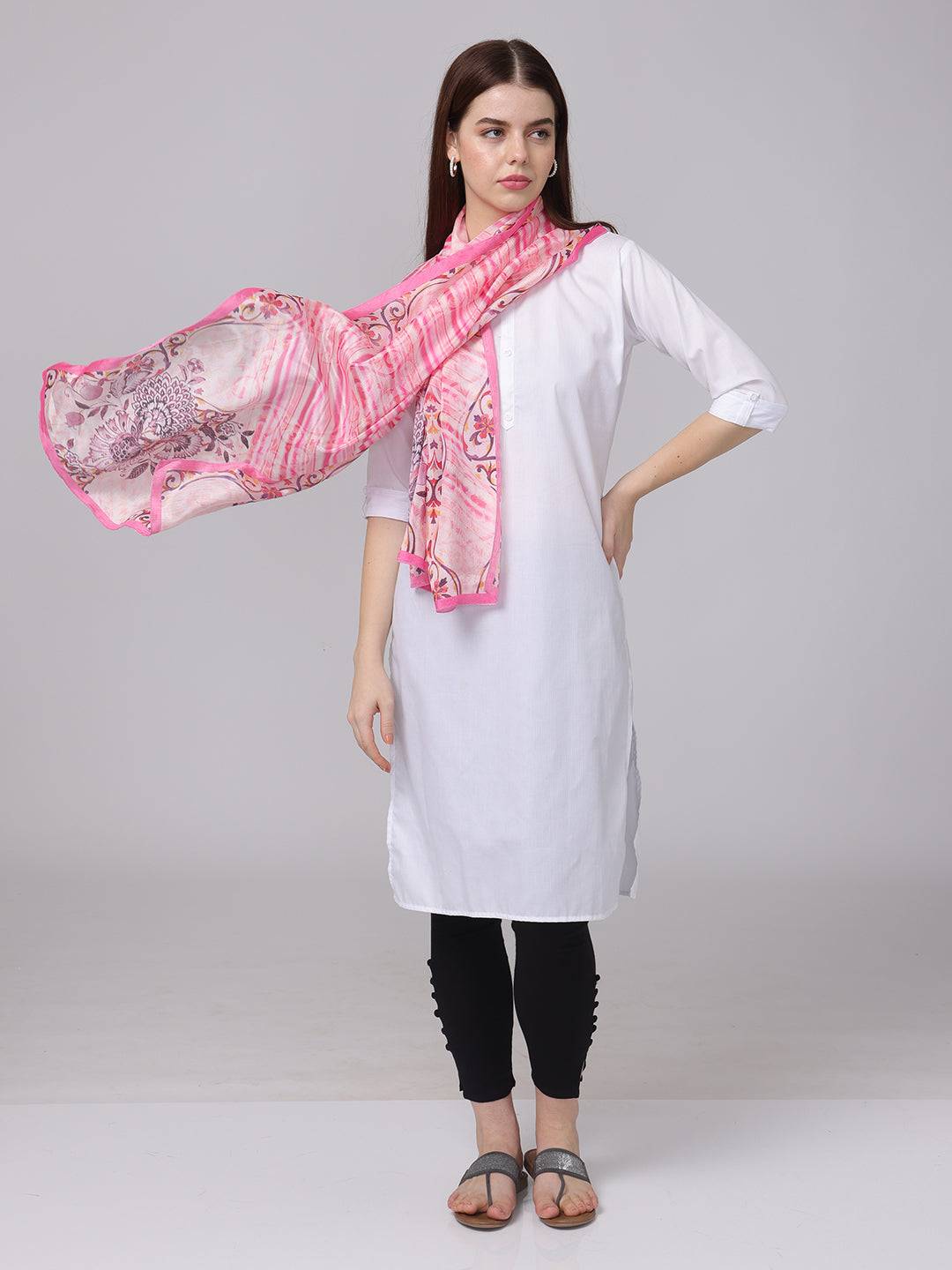 Radiant Blossom Stripe Scarf