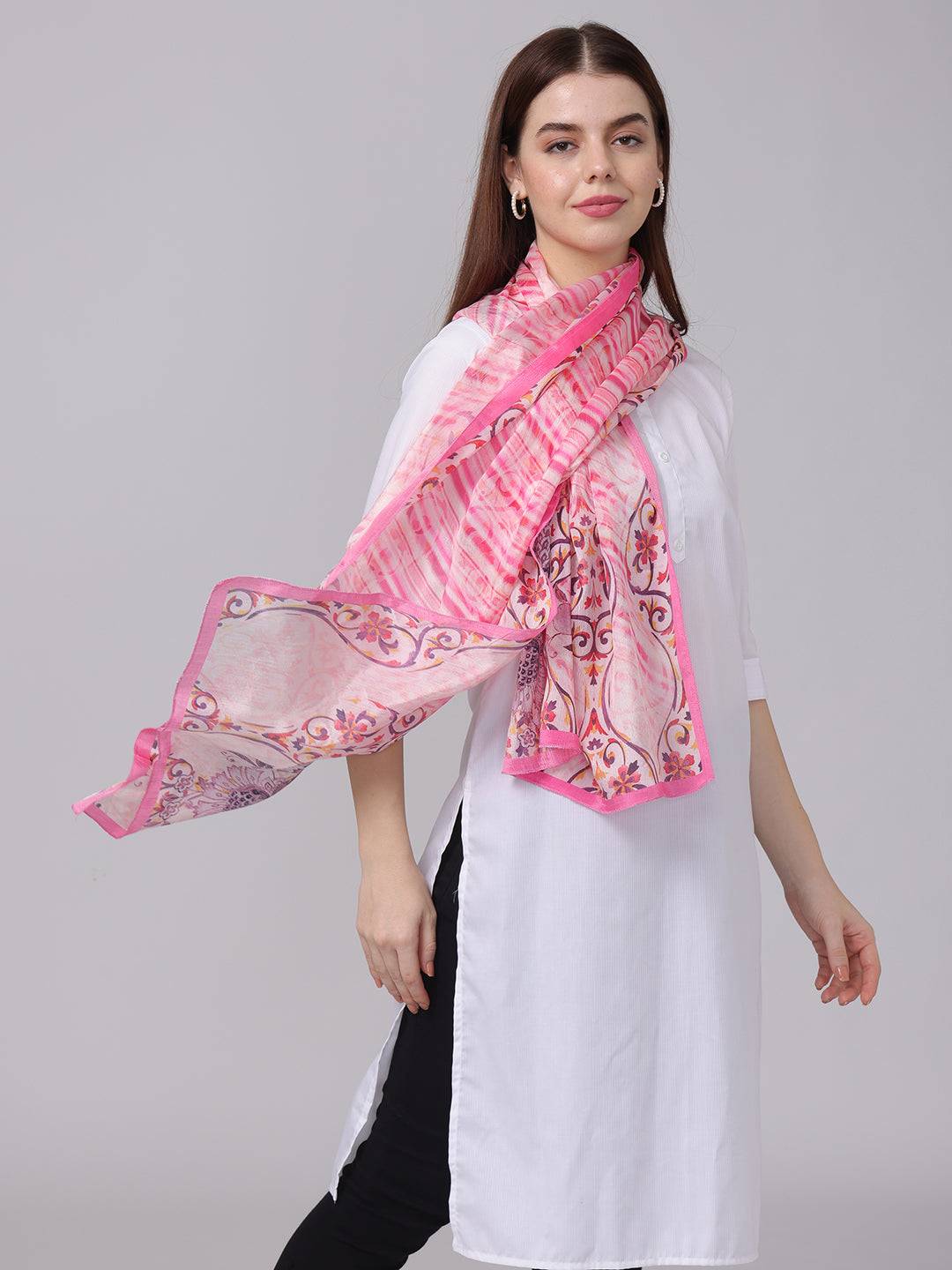 Radiant Blossom Stripe Scarf