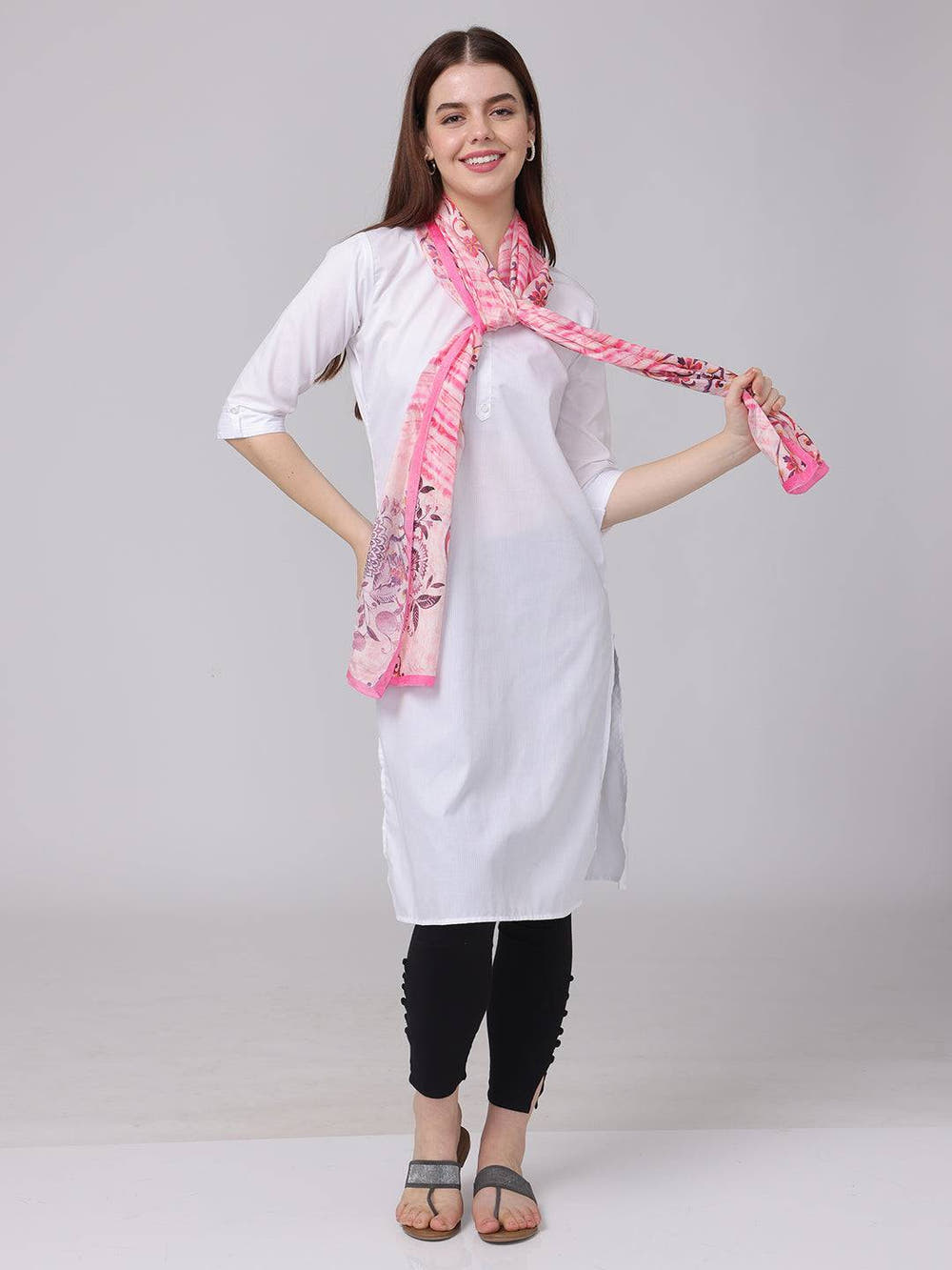 Radiant Blossom Stripe Scarf