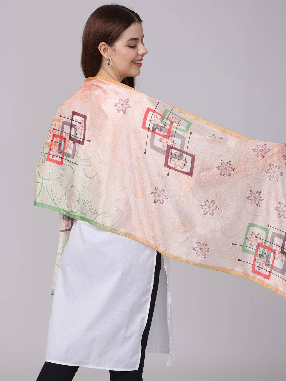 Floral Geometric Pastel Scarf