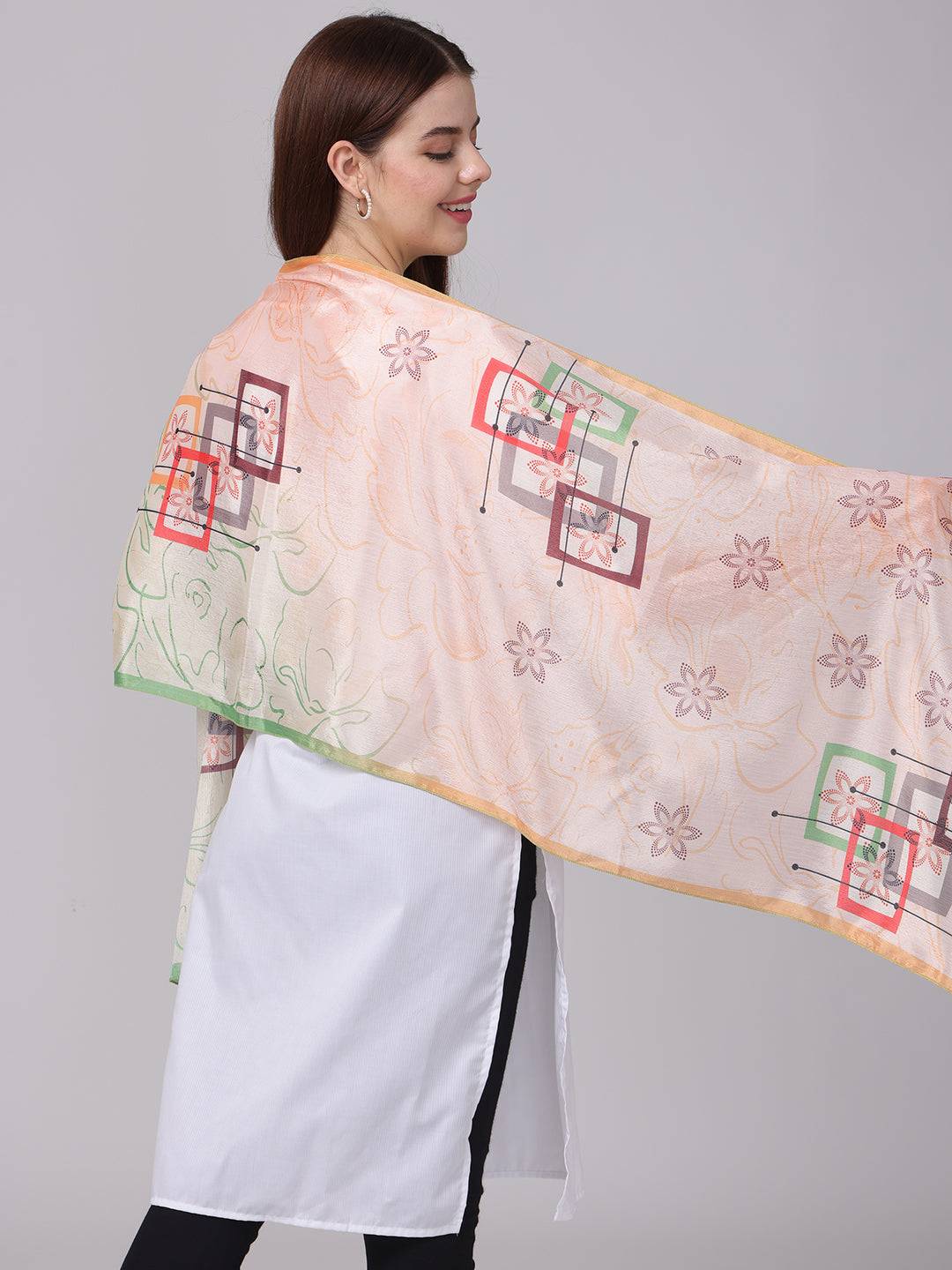 Floral Geometric Pastel Scarf