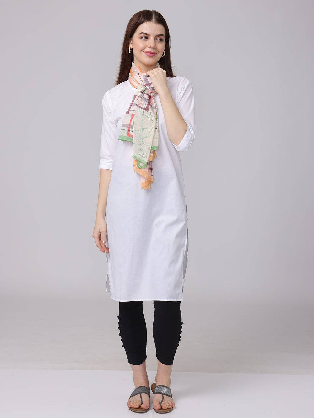 Floral Geometric Pastel Scarf