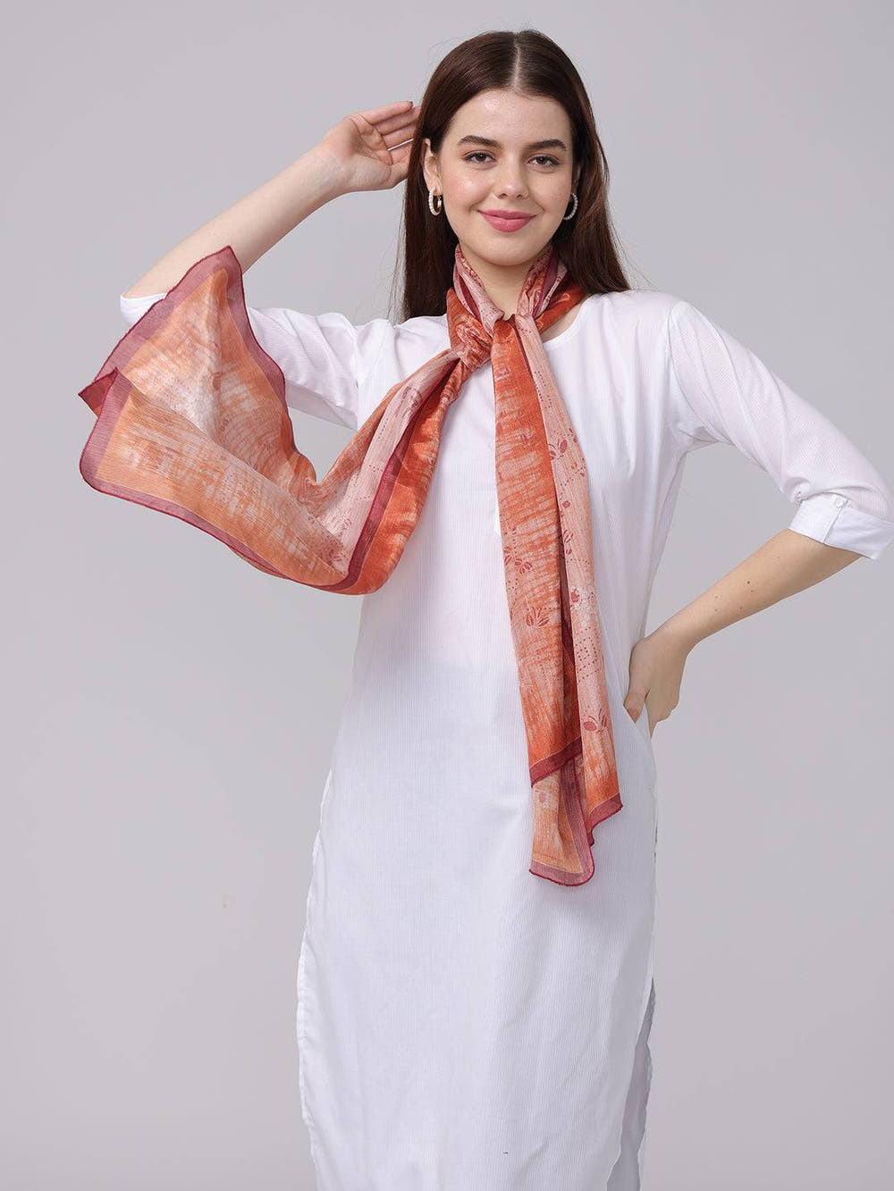 Rustic Floral Geometric Scarf
