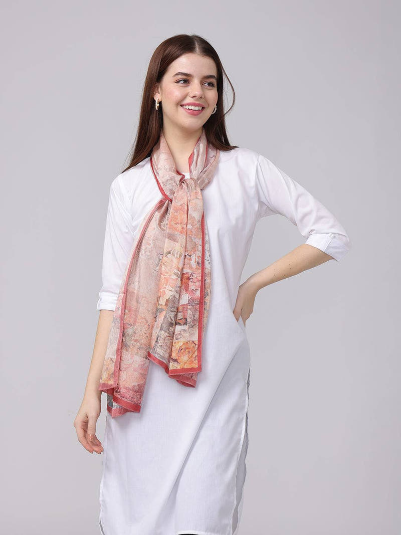 Blush Breeze Miniature Print Scarf