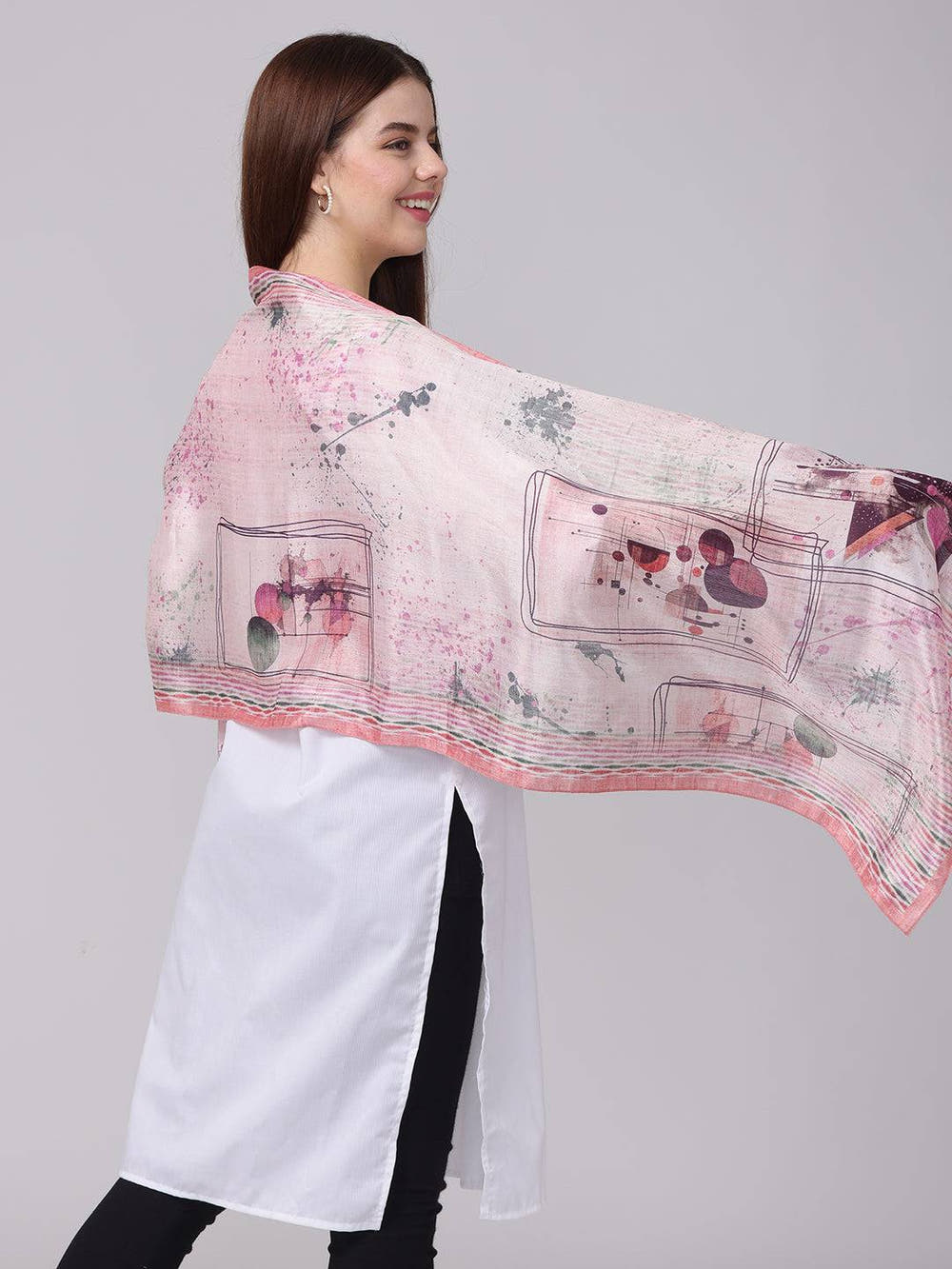 Abstract Printed Blossom Scarf