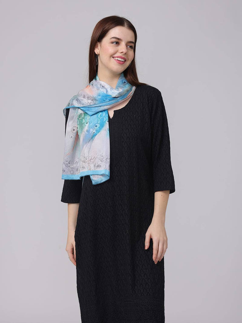 Vibrant Aqua Dream Scarf