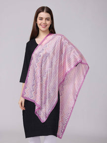 Vibrant Pink Chevron Stripes Scarf