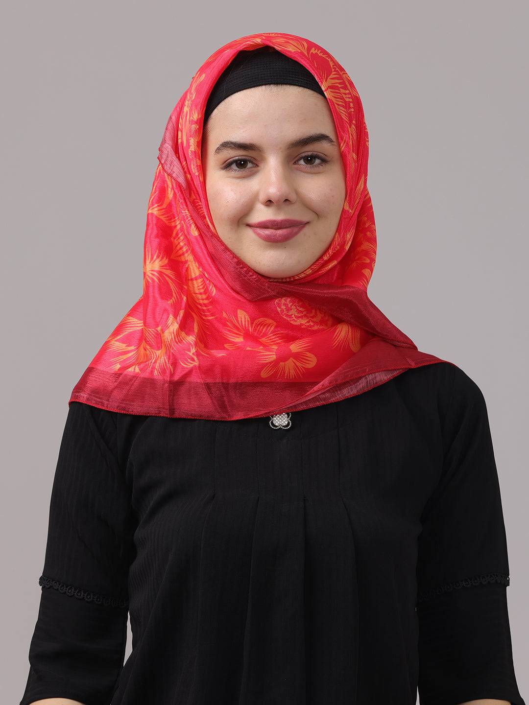 Radiant Pink Floral Scarf