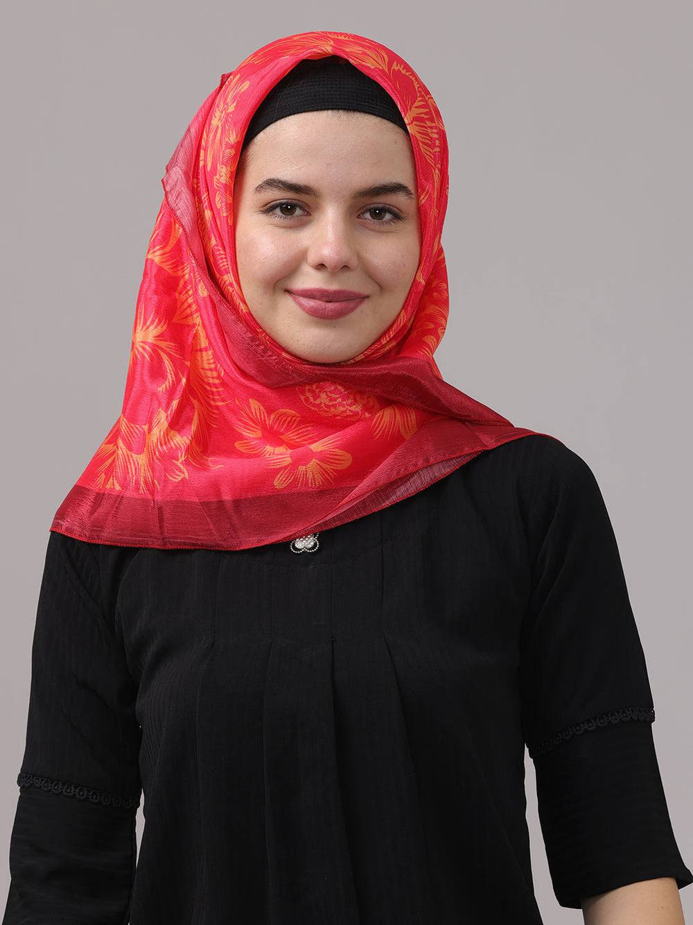 Radiant Pink Floral Scarf