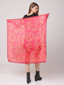 Radiant Pink Floral Scarf