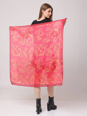 Radiant Pink Floral Scarf