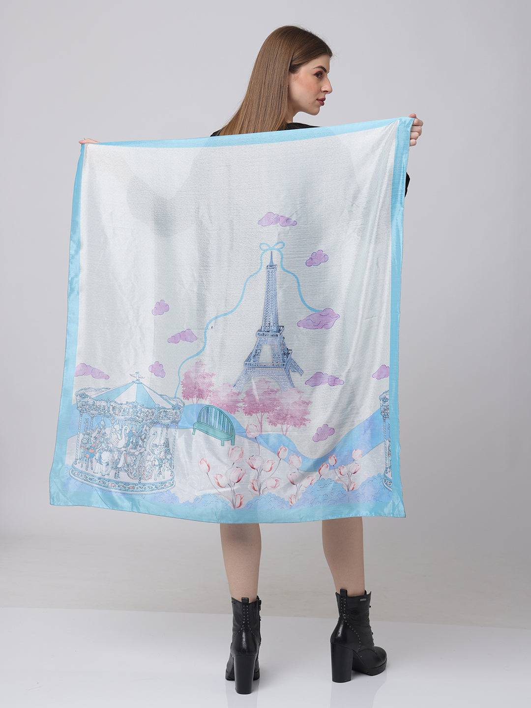 Dreamy Eiffel Blue Scarf