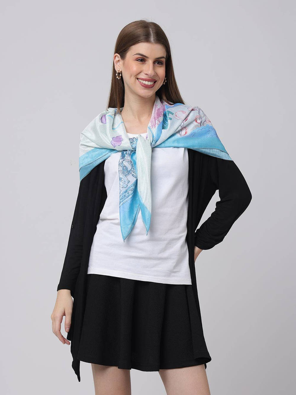 Dreamy Eiffel Blue Scarf