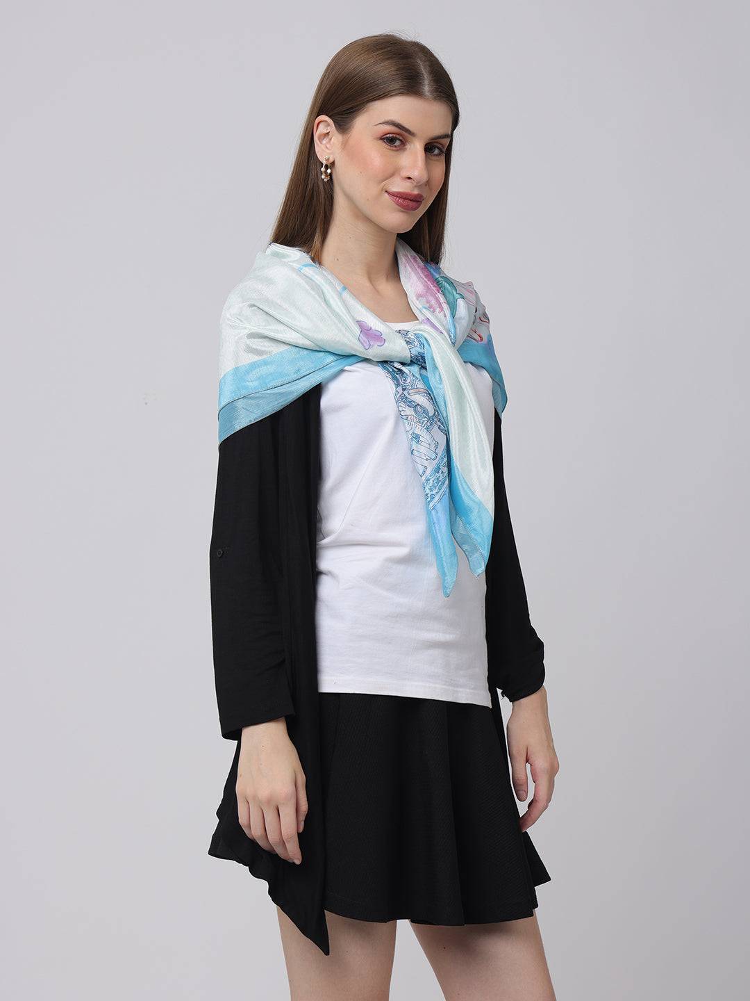 Dreamy Eiffel Blue Scarf